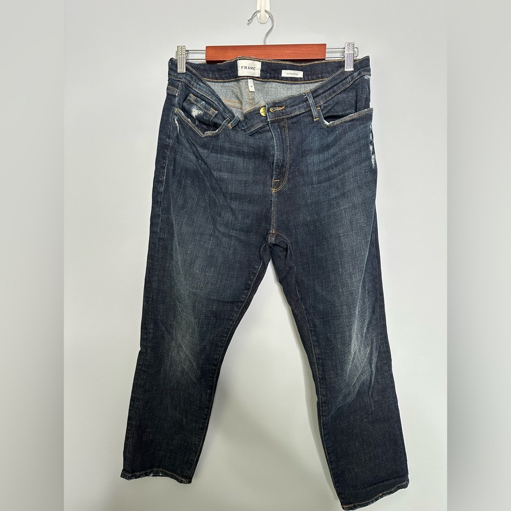 Frame Denim Le Garcon Crop Jeans in Deep Indigo